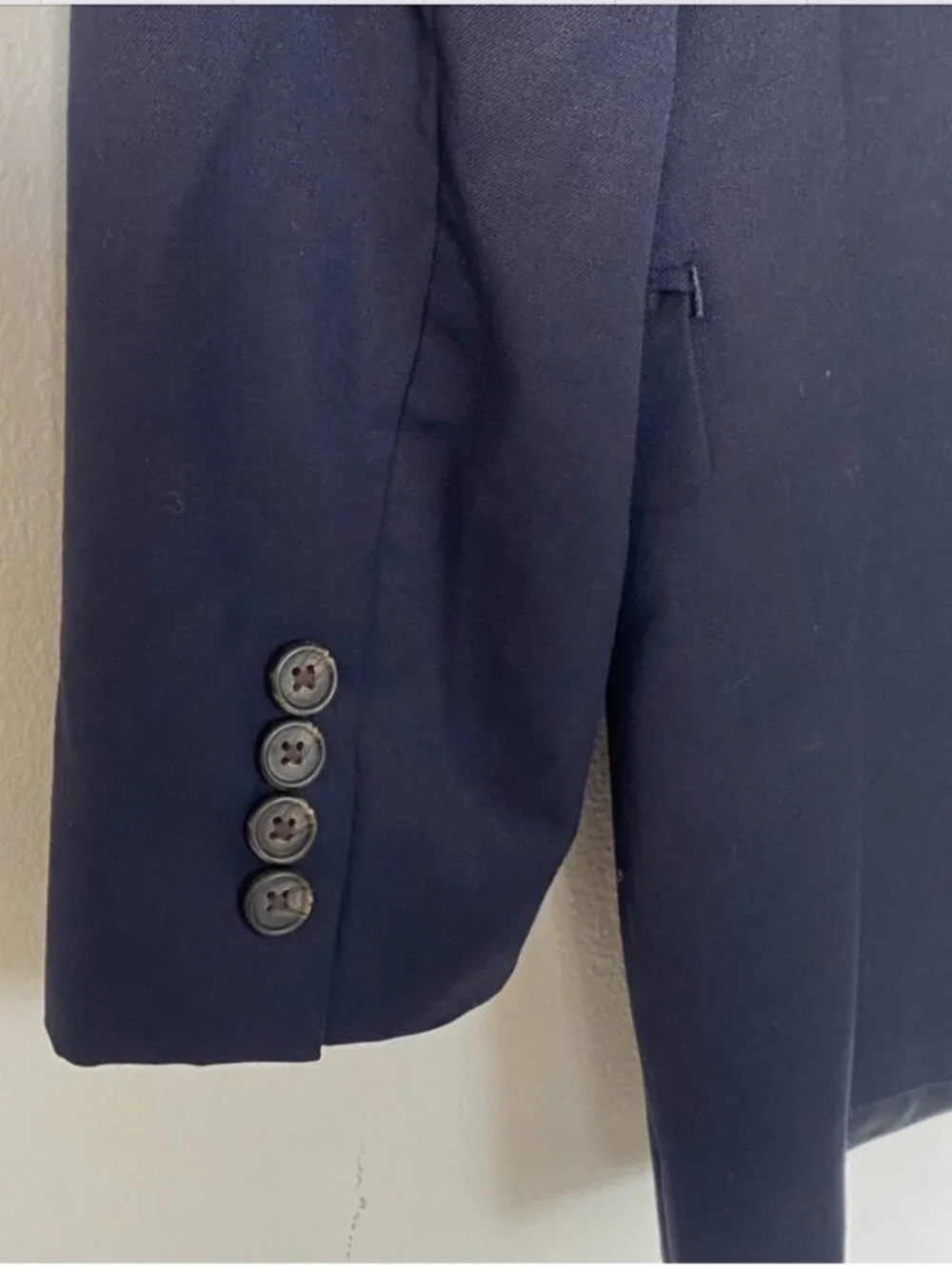 LAUREN Ralph Lauren Men Blazer Navy Blue Size 40L 100% Wool Classic Fit